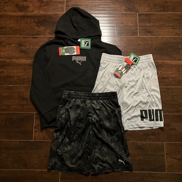 *NEW* Puma Boys Hoodie and Active Shorts Set - M (10/12) - Picture 1 of 5
